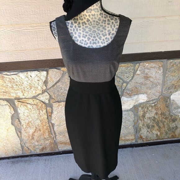 Semantiks Black Polka Dot Sleeveless Cocktail Dress Size 6 - Picture 6 of 16